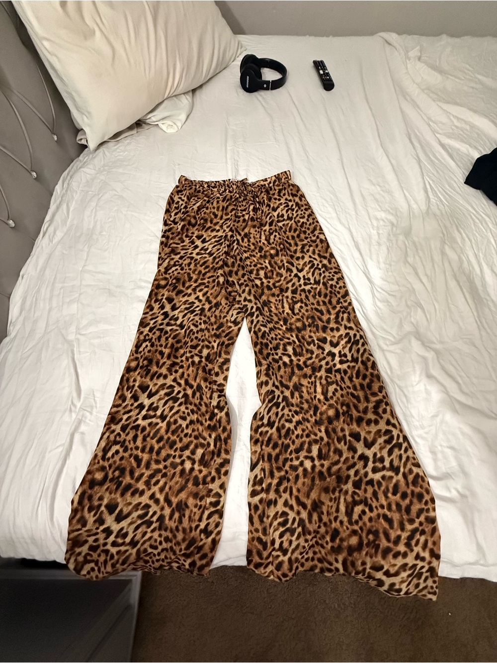 Victoria's Secret Leopard Print Wide-Leg Pants - Brown & Black